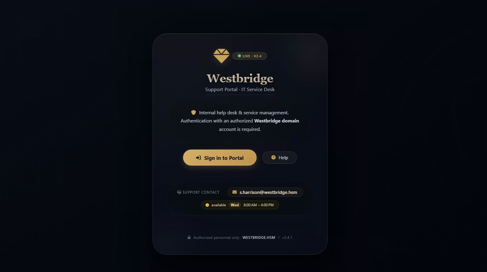 Support Portal — login
